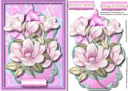 Beautiful Pink Magnolias in a Ornate Frame