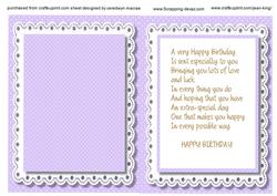 Incert Lilac Polka Dot with Verse