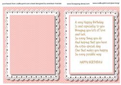 Incert Pale Pink with Verse