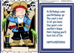Pirate's Life, Topper with Incert and Verse