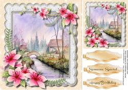 Beautiful River in a Scalloped Frame