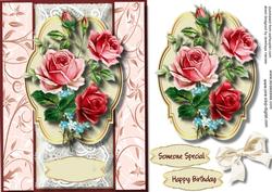 Beautiful Mixed Roses Ina Ornate Plaque