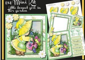 8x8 Mini Kit , Little Bonnet Girl in Her Garden