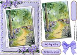 Beautiful Topper and Card , Bluebell Woods