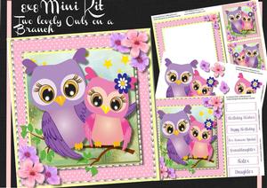8x8 Mini Kit Two Lovely Owls on a Branch