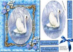 Beautiful Swan in a Gold Frame