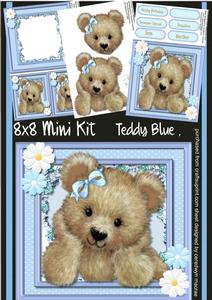 8x8 Mini Kit , Lovely Teddy Blue 