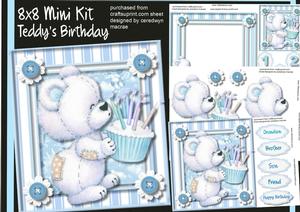8x8 Mini Kit Teddy Blues Birthday