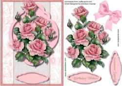 Pink Roses in a Ornate Frame 