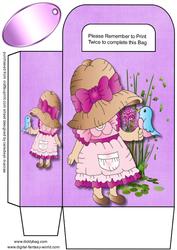 Lovely Lilac Gift Bag, Bonnet Girl