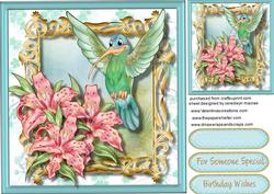 Beautiful Hummingbird and Tiger Lillies