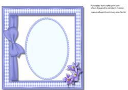 Beautiful Incert in a Lilac Gingham Frame 