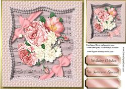 Beautiful Roses in a Double Pearl Frame 