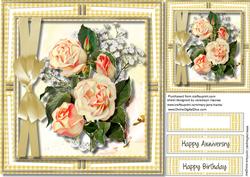 Beautiful Yellow Gingham Frame with Roses