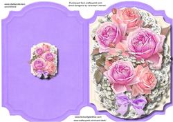 Print, Cut, and Fold Beautiful Lilac and Pink Roses 
