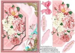 Lovely Pink Envelope Card with Roses