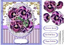 Beautiful Pansy's on Lace 