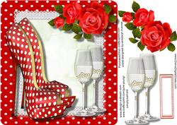 Lovely Red Polka Dot Shoes with Red Roses 