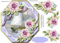 Beautiful Octagona+l Card with Tiffent Roses
