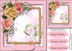 Beautiful Roses in a Ornate Frame