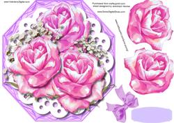 Lovely Lilac Octagonal with Roses and Babys Breath 