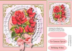 Beautiful Roses on a Lace Mat 