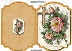 Print, Cut and Fold , Buff with Pink Roses 3