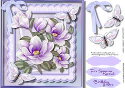 Beautiful Lilac Magnolias and Butterfly's 
