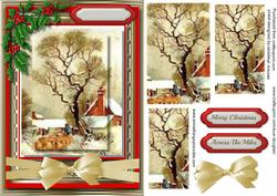 Lovely Christmas Scene with Holly and Bow