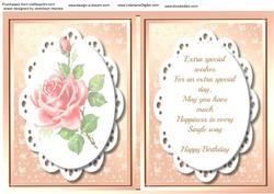 Incert with Verse and Pink Rose