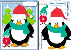Cute Penguin and Santas Helper