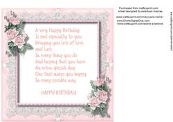 Beautiful Incert with Verse and French Roses