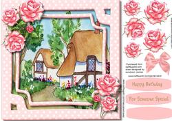 Lovely Cottage and Pink Roses