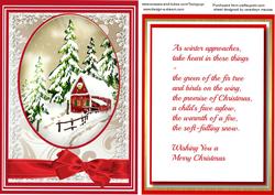 Christmas Topper with Verse and Log Cabin