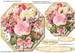 Beautiful Octagonal with Pink Mixed Roses