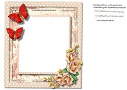Lovely Buff Incert with Butterfly's and Roses