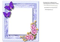 Lilac Incert with Butterfly's and Roses