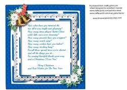 Incert Blue with Verse and White Poinsettias