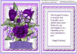 Lilac Birthday Bouquet with Verse