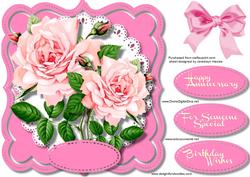 Beautiful Pink Roses on a Lace Mat