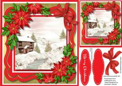 Beautiful Christmas Scene with Poinsettias