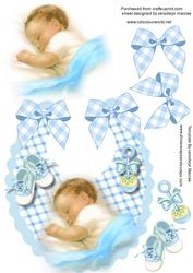A Beautiful Baby Boy on a Bib 