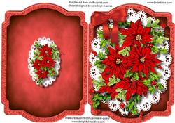 Print, Cut, and Fold, Beautiful Poinsettias on Lace