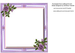 Lilac Incert with Roses on a Gingham Frame 