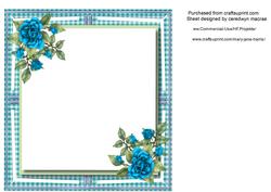 Incert with Blue Roses Ina Gingham Frame