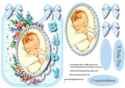 Beautiful Baby Boy on a Square Bib