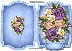 Print, Cut, and Fold, Beautiful Lilac and Cream Roses