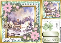 Beautiful Cotswold Village with Pink Poinsettias 
