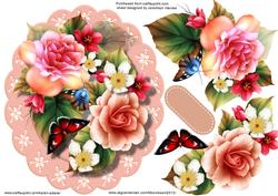 Beautiful Begonias on a Scalloped Frame