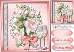Beautiful Pink French Roses on a Lace Mat